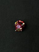 prestashop:1:4433:21606 | Red Handcrafted Faceted Leather Zircon & Silver Beaded Ring