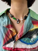 prestashop:1:4436:21591 | Vintage-Style Faceted Leather Fine Multigem Necklace