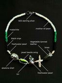 prestashop:1:4436:25547 | Vintage-Style Faceted Leather Fine Multigem Necklace