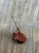 prestashop:1:4437:21588 | Vintage-Style Handcrafted Leather Vase Sculpture Pendant