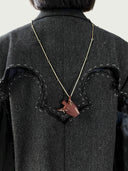 prestashop:1:4437:21589 | Vintage-Style Handcrafted Leather Vase Sculpture Pendant