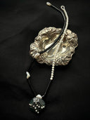 prestashop:1:4438:21640 | Black & White Faceted Leather Silver Bead Pearl Necklace