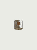 prestashop:1:4446:21810 | Silver Camel Leather Inlaid Wide Ring