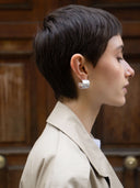 prestashop:1:4495:21856 | Silver Brushed Texture Earrings