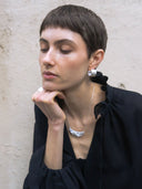 prestashop:1:4495:21857 | Silver Brushed Texture Earrings