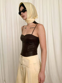 prestashop:1:4500:22335 | Light Yellow Satin Triangle Hair Scarf