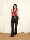 prestashop:1:4504:22321 | Red Lace Print Backless Camisole