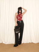 prestashop:1:4504:22324 | Red Lace Print Backless Camisole