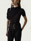 prestashop:1:4507:22307 | Black Asymmetric Stretch Fitted Top