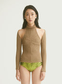 prestashop:1:4509:22297 | Khaki Two-Piece Fitted Knit Top