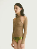 prestashop:1:4509:22298 | Khaki Two-Piece Fitted Knit Top