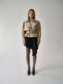 prestashop:1:4510:22294 | Khaki Short Oversized Cinched Trench Coat