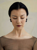 prestashop:1:4582:22215 | Compounded Small  Orb  Earrings in  Ebony  Wood