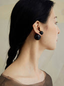 prestashop:1:4582:22217 | Compounded Small  Orb  Earrings in  Ebony  Wood
