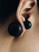 prestashop:1:4582:22218 | Compounded Small  Orb  Earrings in  Ebony  Wood