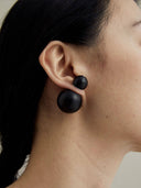 prestashop:1:4582:22219 | Compounded Small  Orb  Earrings in  Ebony  Wood