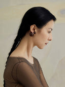 prestashop:1:4583:22211 | Compounded Small  Orb  Earrings in  Zebra  Wood