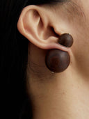 prestashop:1:4583:22213 | Compounded Small  Orb  Earrings in  Zebra  Wood