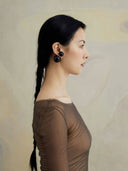 prestashop:1:4584:22202 | Compounded Large  Orb  Earrings in  Ebony  Wood