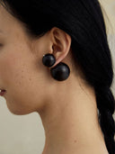 prestashop:1:4584:22205 | Compounded Large  Orb  Earrings in  Ebony  Wood