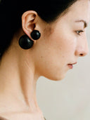 prestashop:1:4584:22206 | Compounded Large  Orb  Earrings in  Ebony  Wood