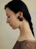 prestashop:1:4584:22207 | Compounded Large  Orb  Earrings in  Ebony  Wood