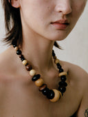 prestashop:1:4607:22094 | Blessed Fruit, Ebony Boxwood and Zebra Wood Carved Beaded Necklace