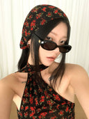 prestashop:1:4612:22354 | Black Lace Print Triangle Hair Scarf