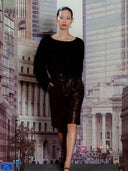 prestashop:1:4619:22416 | Asymmetrical Pleated Leather Midi Pants