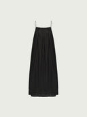 prestashop:1:4626:22360 | Black Tencel Tulle Double Layered Strap Long Dress