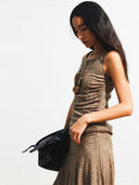 prestashop:1:4674:22767 | Brown Wool Jacquard Sleeveless A-line Dress