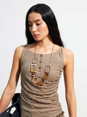 prestashop:1:4674:22768 | Brown Wool Jacquard Sleeveless A-line Dress