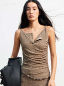 prestashop:1:4674:22769 | Brown Wool Jacquard Sleeveless A-line Dress