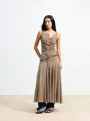 prestashop:1:4674:22770 | Brown Wool Jacquard Sleeveless A-line Dress