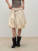 prestashop:1:4689:22672 | Beige Twisted Draped Skirt