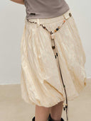 prestashop:1:4689:22674 | Beige Twisted Draped Skirt