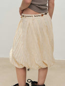 prestashop:1:4689:22675 | Beige Twisted Draped Skirt