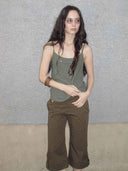 prestashop:1:4692:22894 | Green Embroidered Cotton-Linen Cami Top