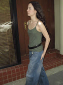 prestashop:1:4692:22898 | Green Embroidered Cotton-Linen Cami Top