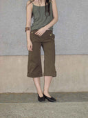 prestashop:1:4698:22846 | Brown Straight-Leg Cropped Pants