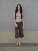prestashop:1:4698:22849 | Brown Straight-Leg Cropped Pants