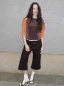 prestashop:1:4699:22841 | Black Flared Trimmed Cropped Pants