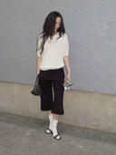 prestashop:1:4699:22842 | Black Flared Trimmed Cropped Pants
