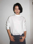 prestashop:1:4704:22800 | White Asymmetric-Neck Drop Shoulder Shirt