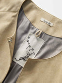 prestashop:1:4705:22798 | Beige H-Line Collarless Suede Jacket