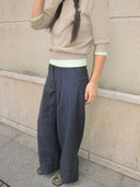 prestashop:1:4708:22775 | Navy Blue Pinstripe Pleated Suit Trousers