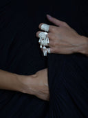 prestashop:1:471:1663 | SUI-flower shaped silver ring with bell-shaped hangings