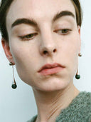 prestashop:1:4750:23114 | Silver Drip Long Earrings with Moss Agate