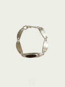 prestashop:1:4786:23156 | Silver Oval Calf Leather Inlaid Bracelet