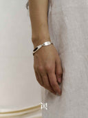 prestashop:1:4786:23160 | Silver Oval Calf Leather Inlaid Bracelet